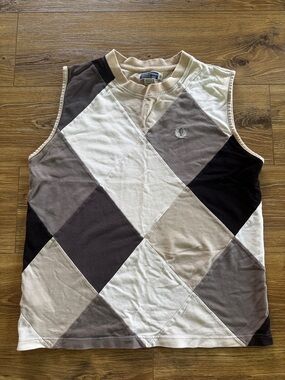 ▪️Fred Perry Men’s Vintage Argyle Sleeveless Top▪️